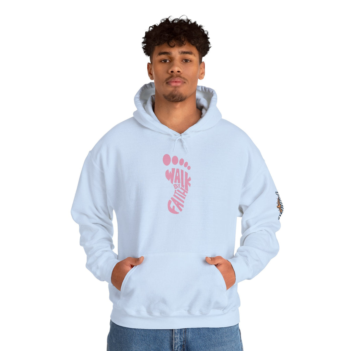 Walk By Faith Footprint Hoodie Printify