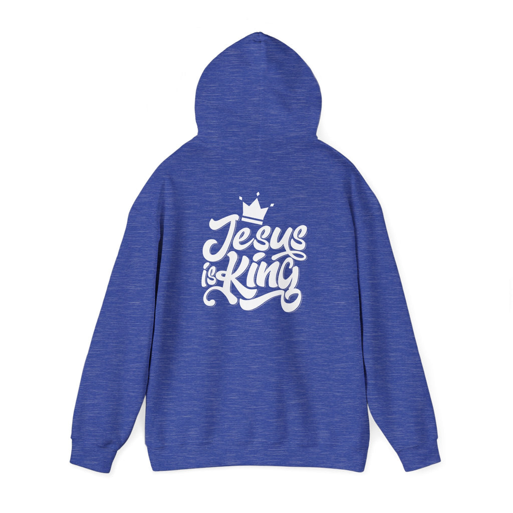 Jesus is King Hoodie – Bold Crown & Cross Christian Sweatshirt for Eternal Reign & Cozy Faith Printify