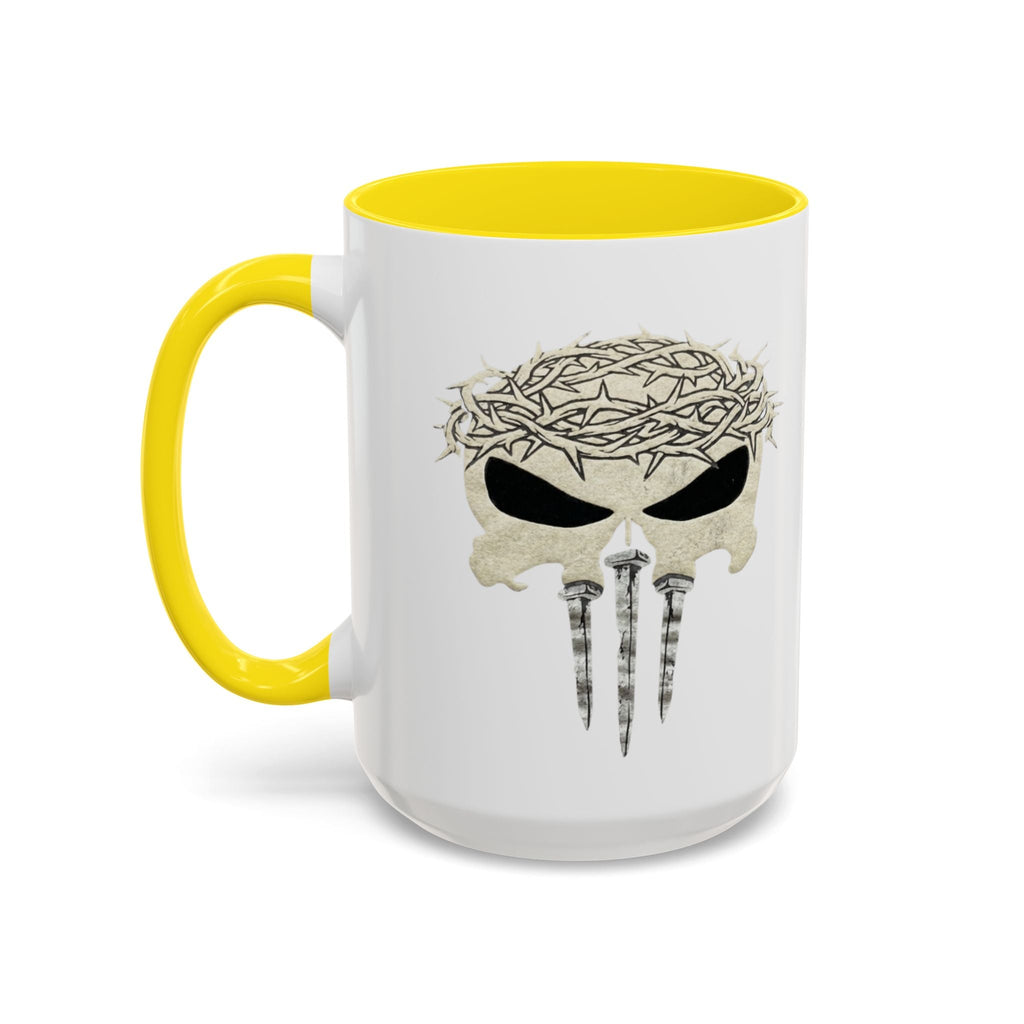 Christian Skull Coffee Mug — Crown of Thorns “Warrior Faith” (11/15 oz) Printify