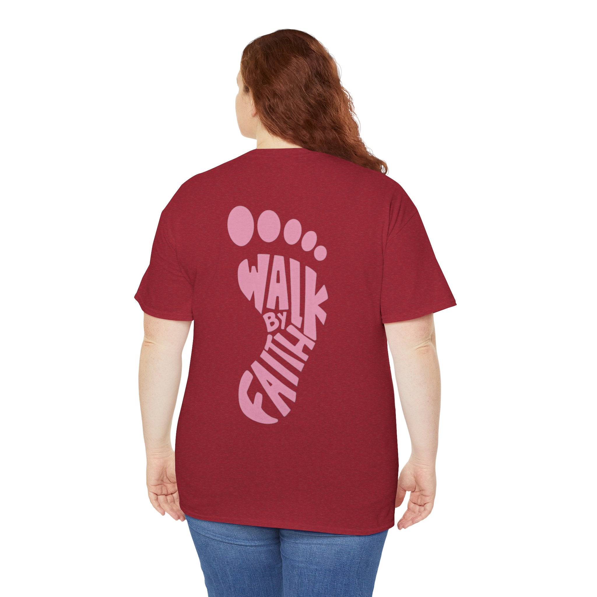 Walk By Faith Footprint T-Shirt Printify