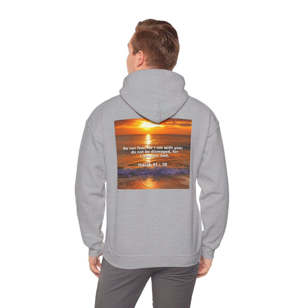 Bible Verse Unisex Heavy Blend™ Hooded Sweatshirt - Isaiah 41 : 10 Printify