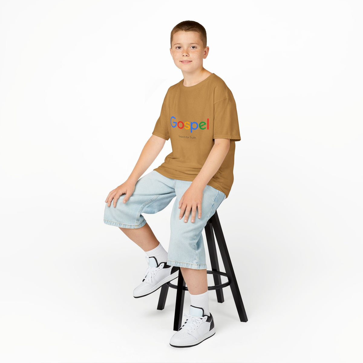 Kids Tee — "Gospel" Colorful Search-Style Logo Printify