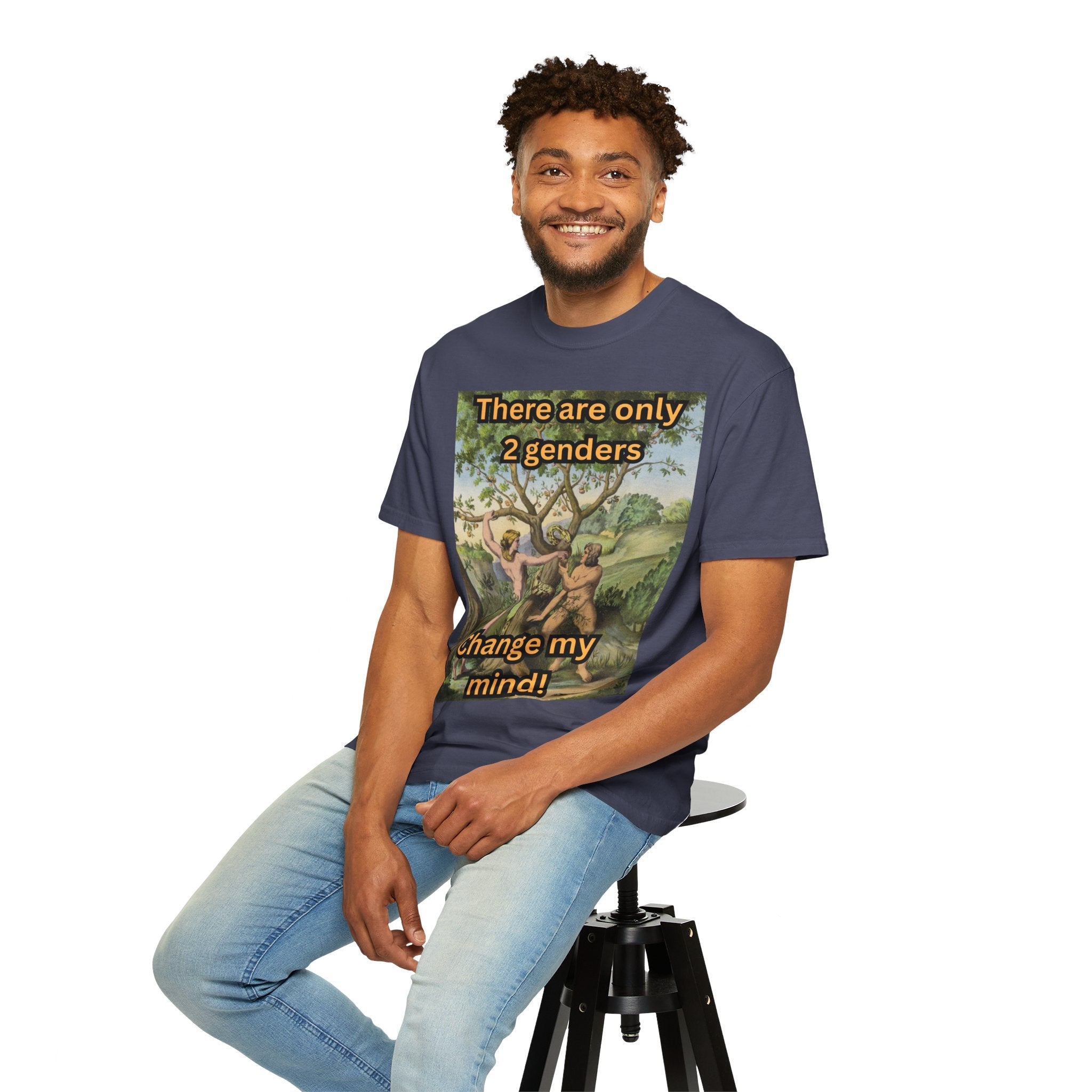 There Are Only 2 Genders T-Shirt – Adam & Eve Cross Christian Tee for Bold Faith Printify