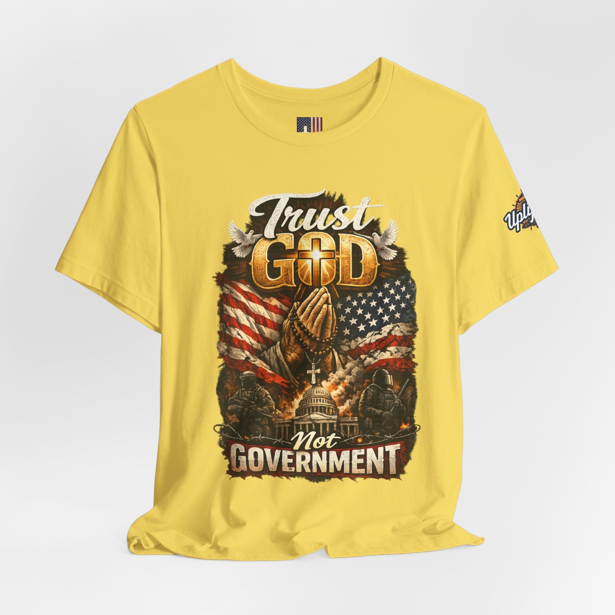 Trust God Not Government T-Shirt — Vintage Patriotic Christian Tee Printify
