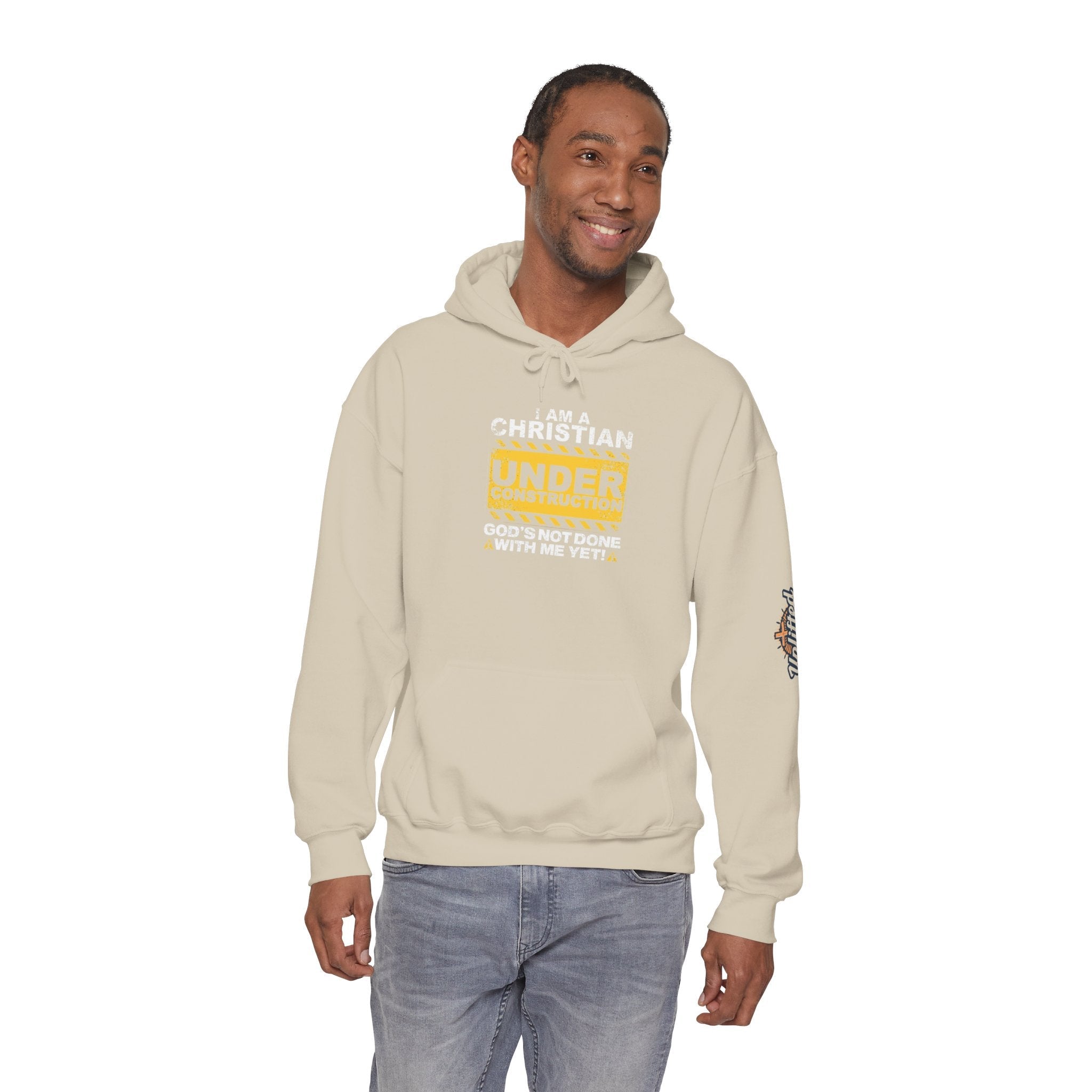 Christian Under Construction Hoodie | God Is Not Done With Me Yet Hoodie Printify