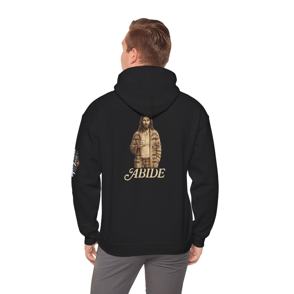 Abide Jesus Hoodie — Vintage 'The Dude' Religious Graphic Hoodie Printify