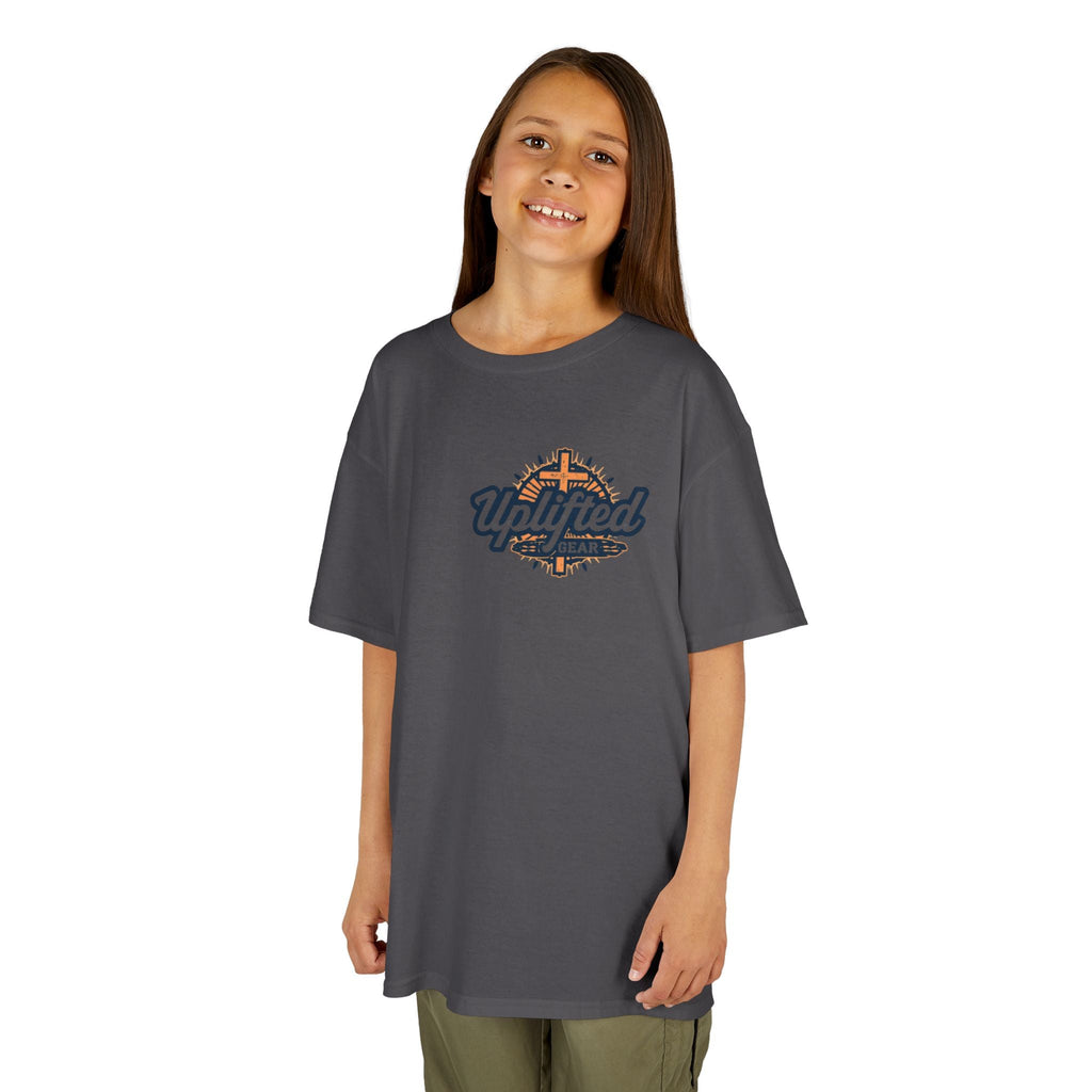✨ Chosen. Loved. Redeemed. – Elegant Christian Kids T-Shirt | Gold Foil Faith Tee | Subtle Cross & Heart Design | Inspirational Bible Verse Apparel by Uplifted Gear Printify