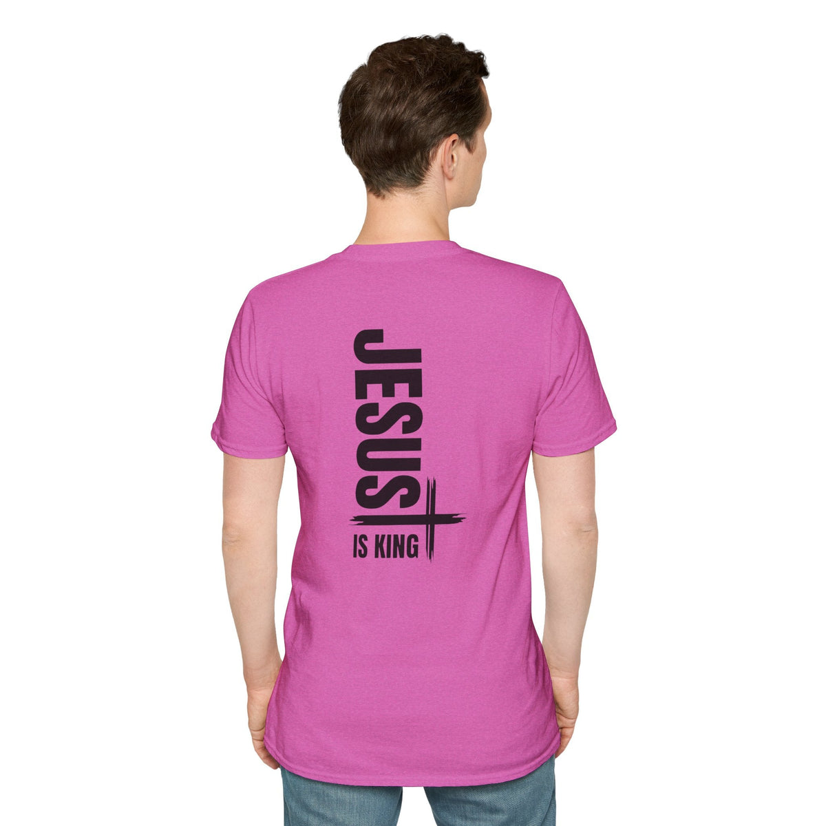 Jesus Is King T-shirt | Modern Typographic Cross Christian T-shirt Printify