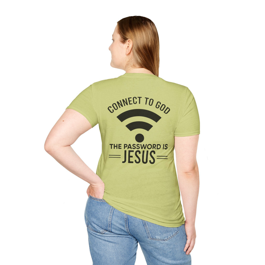 Connect to God T-shirt - WIFI Password is Jesus - Funny Christian Faith T-shirt Printify