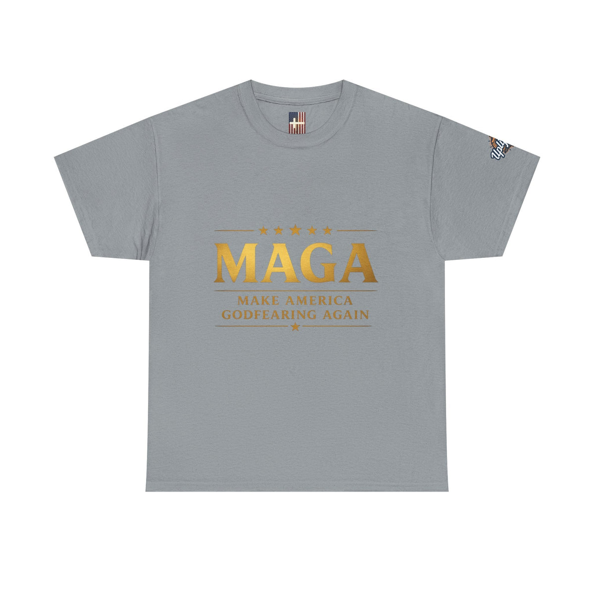 MAGA Gold Letter T-Shirt — "Make America Great Again" Printify