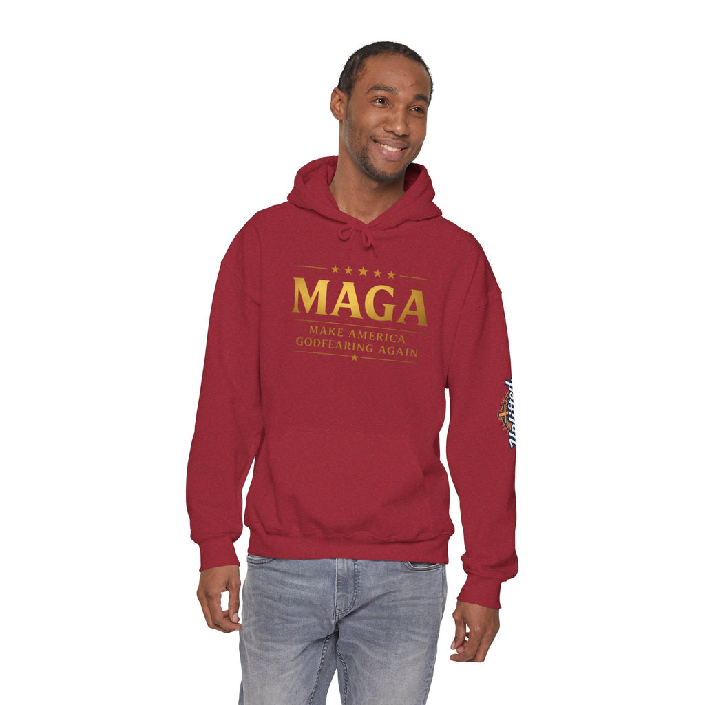 Hoodie - MAGA "Make America Godfearing Again" Political Graphic Hoodie Printify