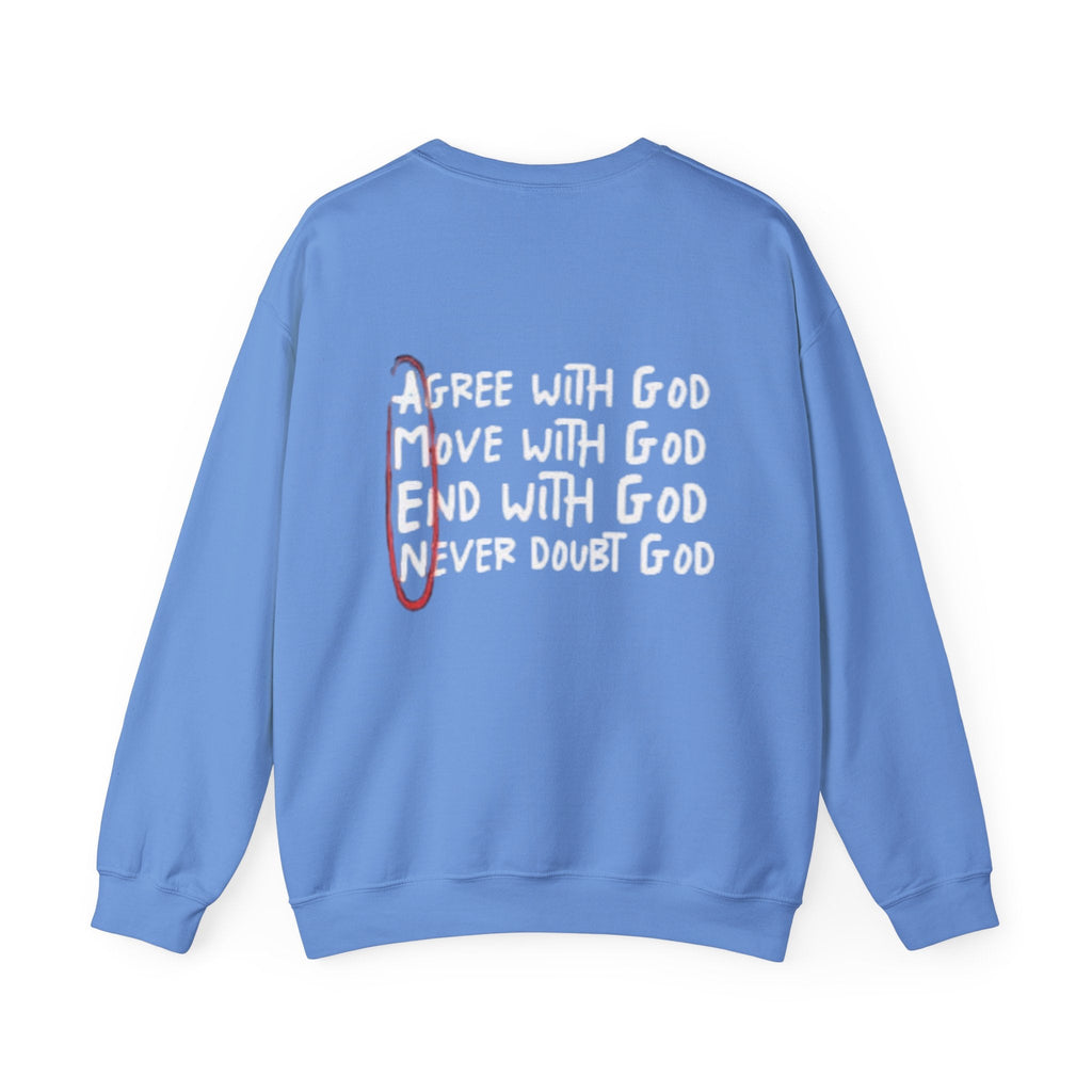 AMEN Acronym Sweatshirt – Always Agree with God Move with God End with God Never Doubt God Christian Hoodie for Unwavering Faith Printify