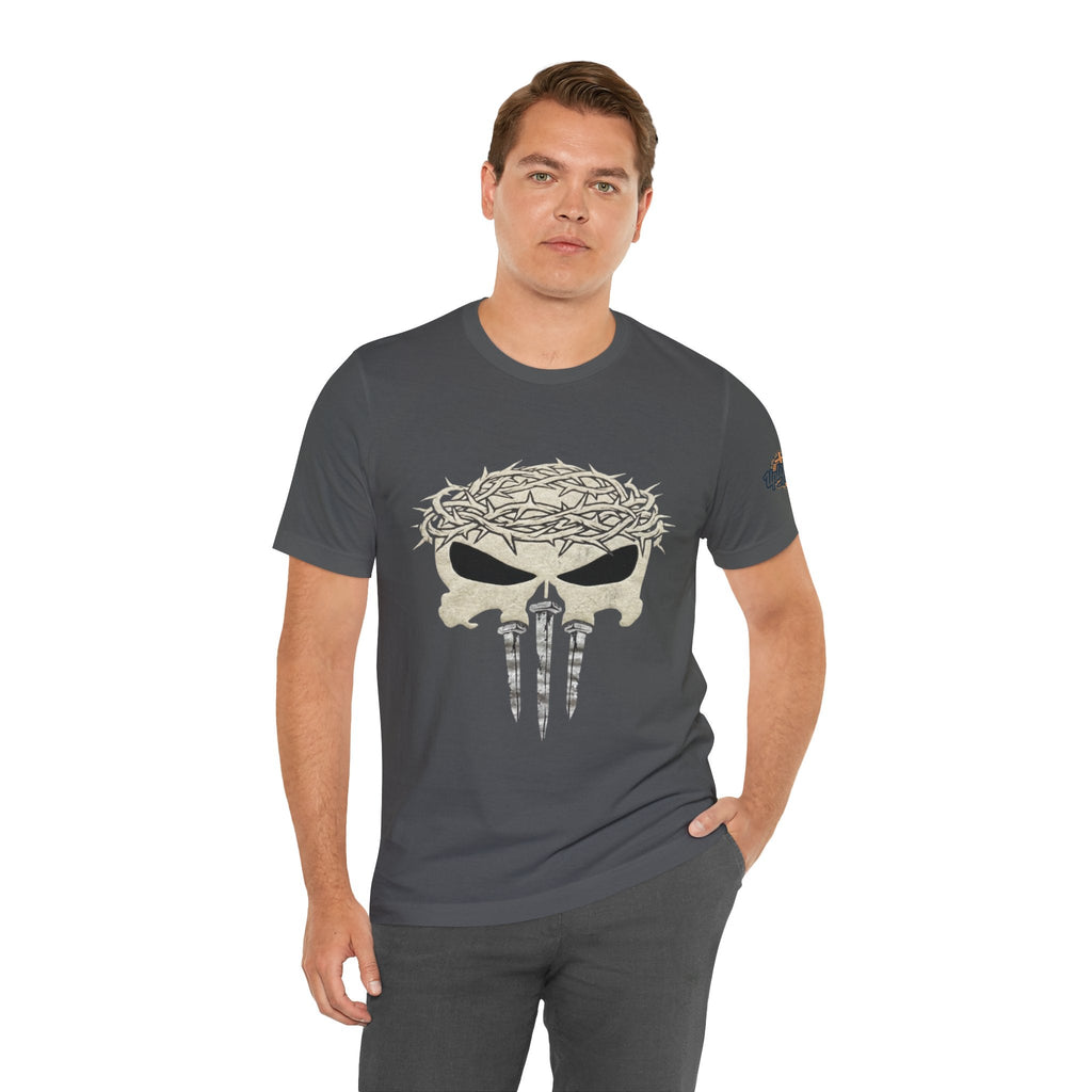 Christian Skull T-shirt - Crown of Thorns & Nails - Warrior Faith T-shirt Printify