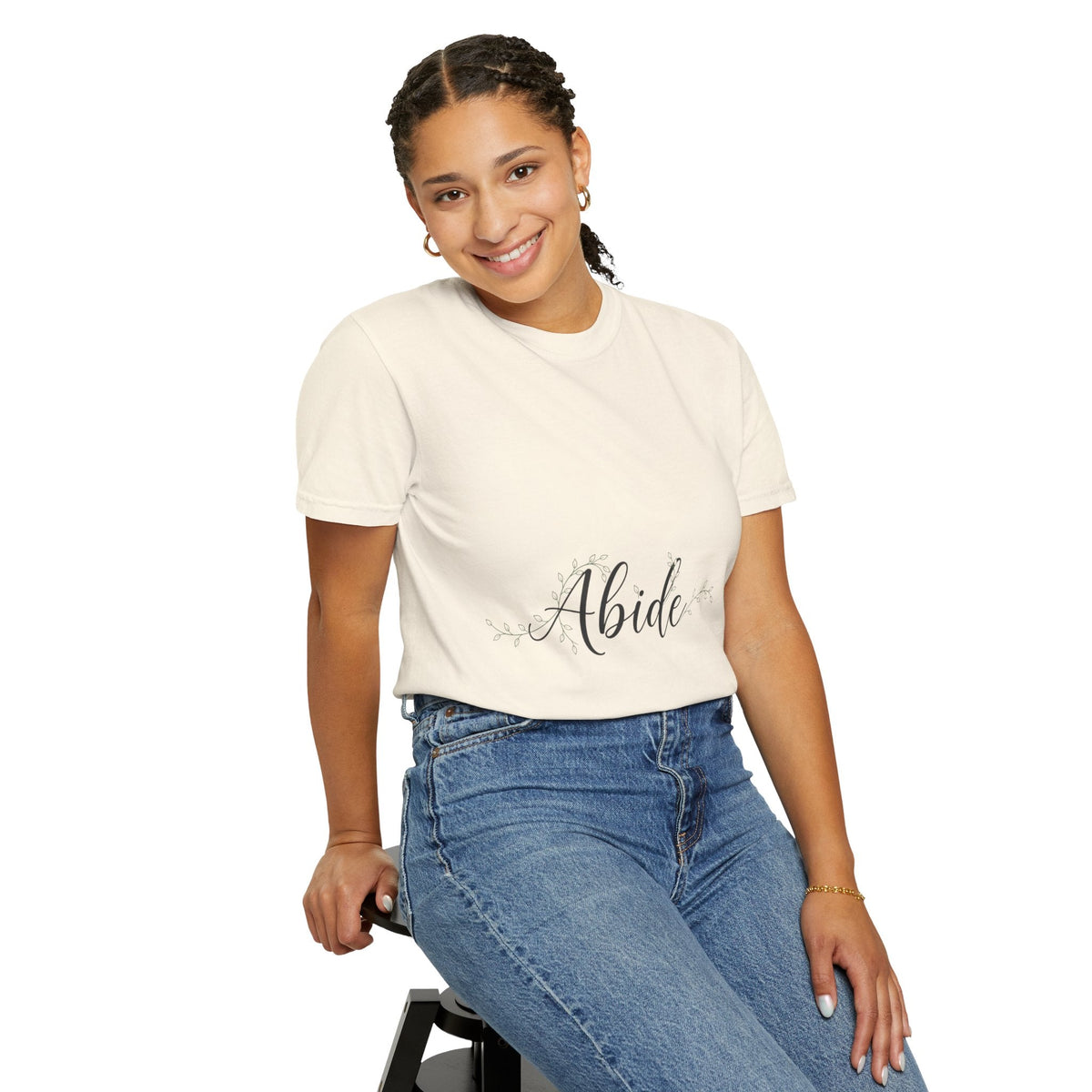 Abide in the Lord T-Shirt – Vine Design Christian Tee for Faithful Hearts Printify