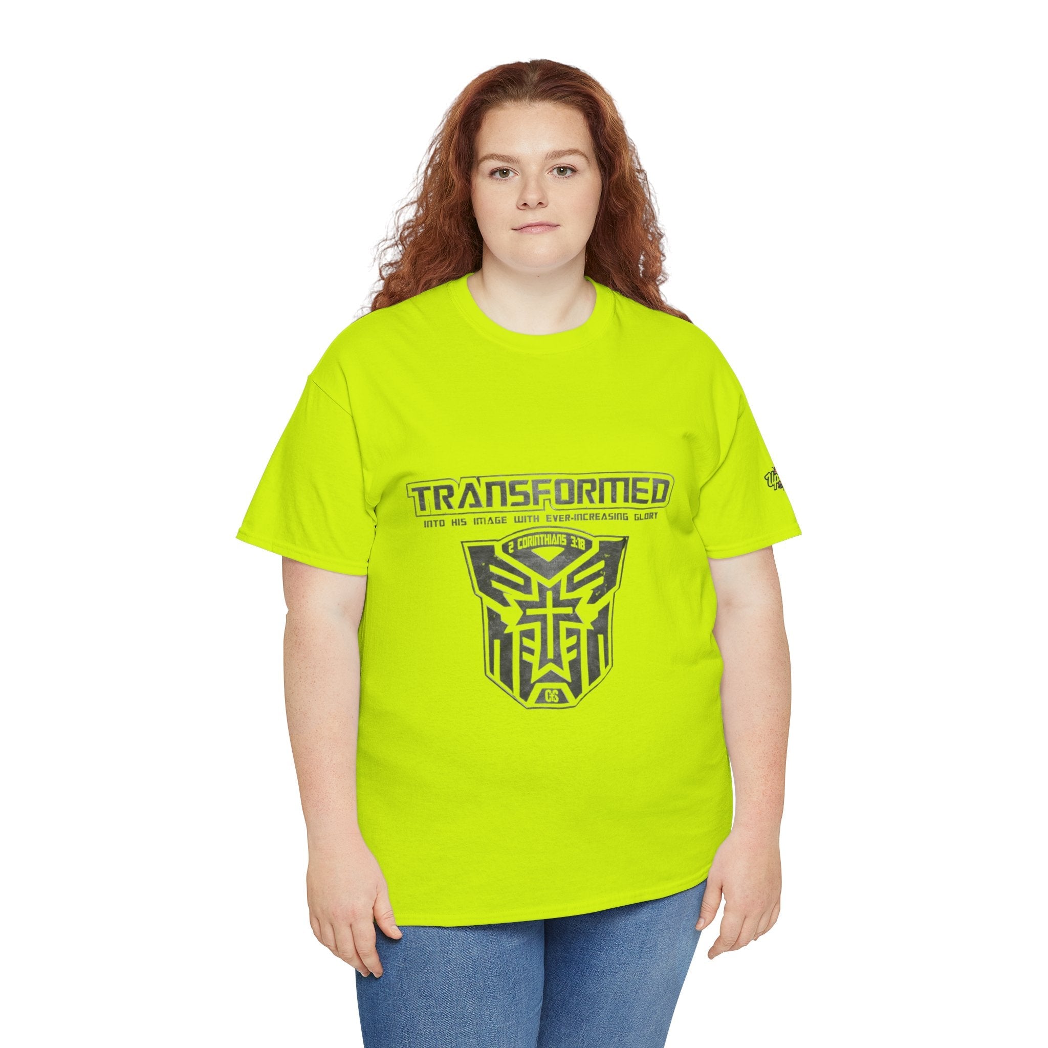 Transformer Logo Christian T-shirt | 2 Corinthians 3:18 Bible Verse T-shirt Printify