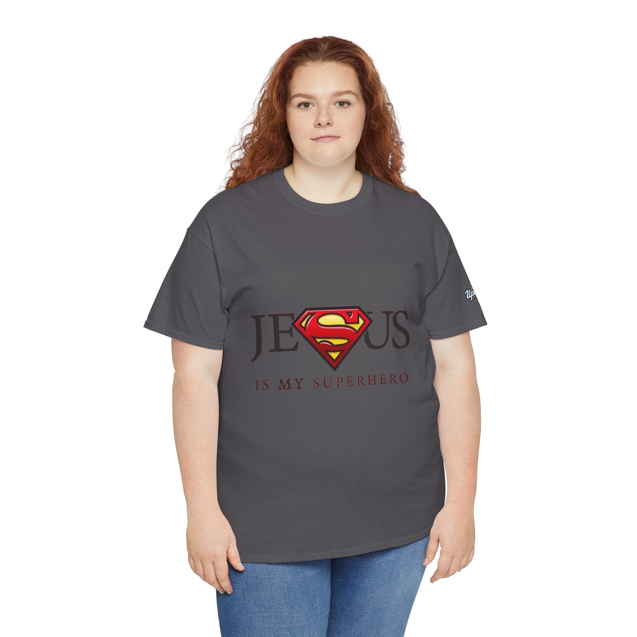 Jesus Is My Superhero T-Shirt — Faith-Based Superman-Inspired Tee Printify