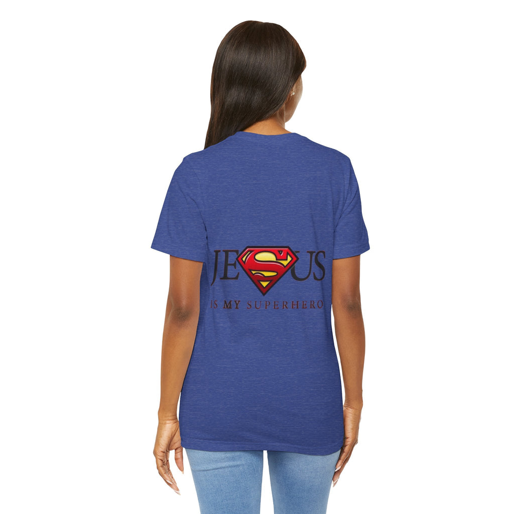 Jesus Is My Superhero T-Shirt — Faith-Based Superman-Inspired Tee Printify