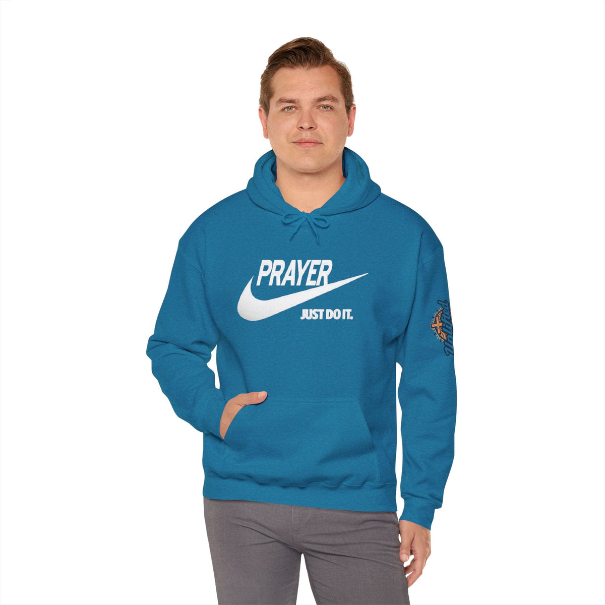 Prayer Just Do It Hoodie - Funny Christian Nike Parody Hoodie - Faith Gear Printify