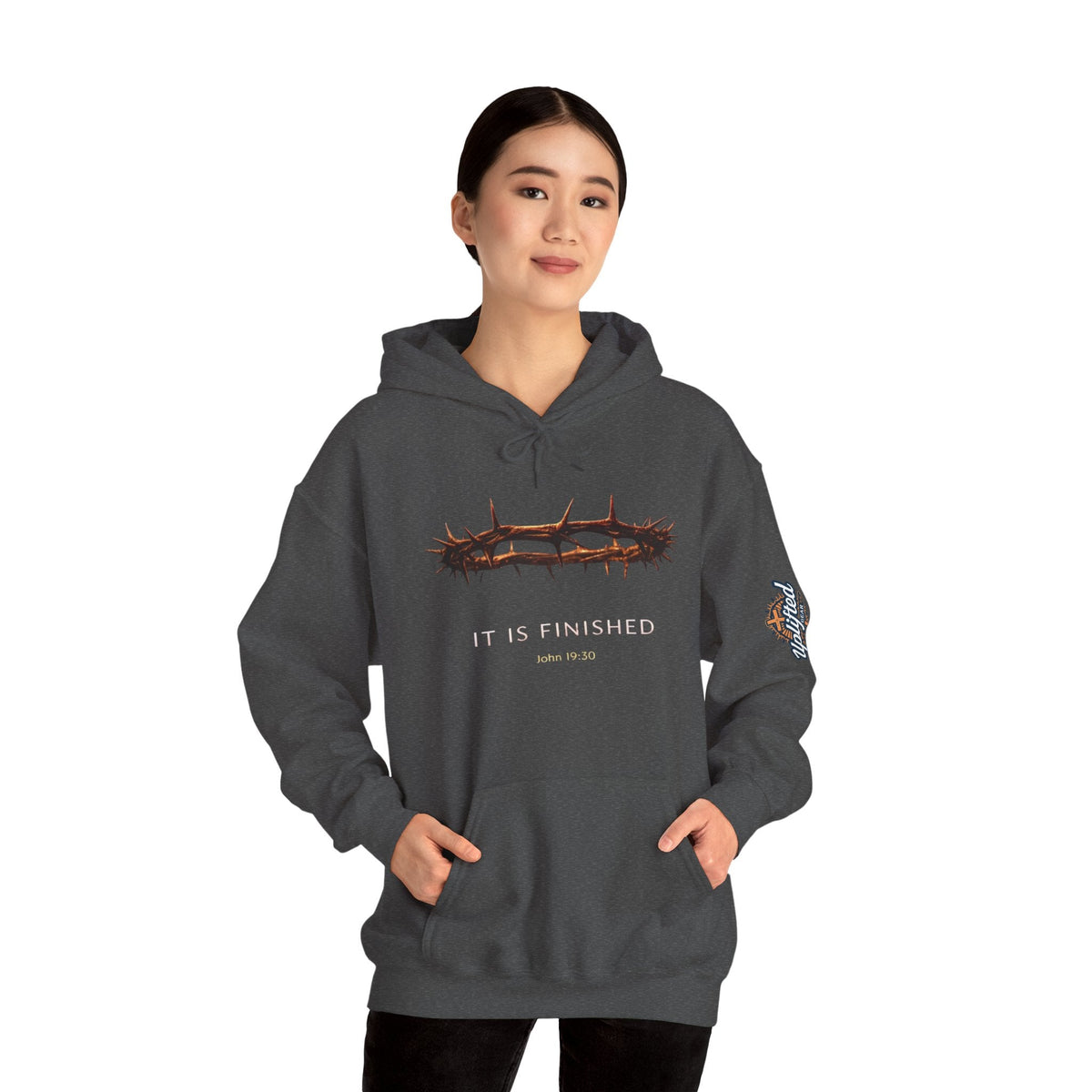 It Is Finished Crown of Thorns Hoodie — Christian John 19:30 Faith Hoodie Printify