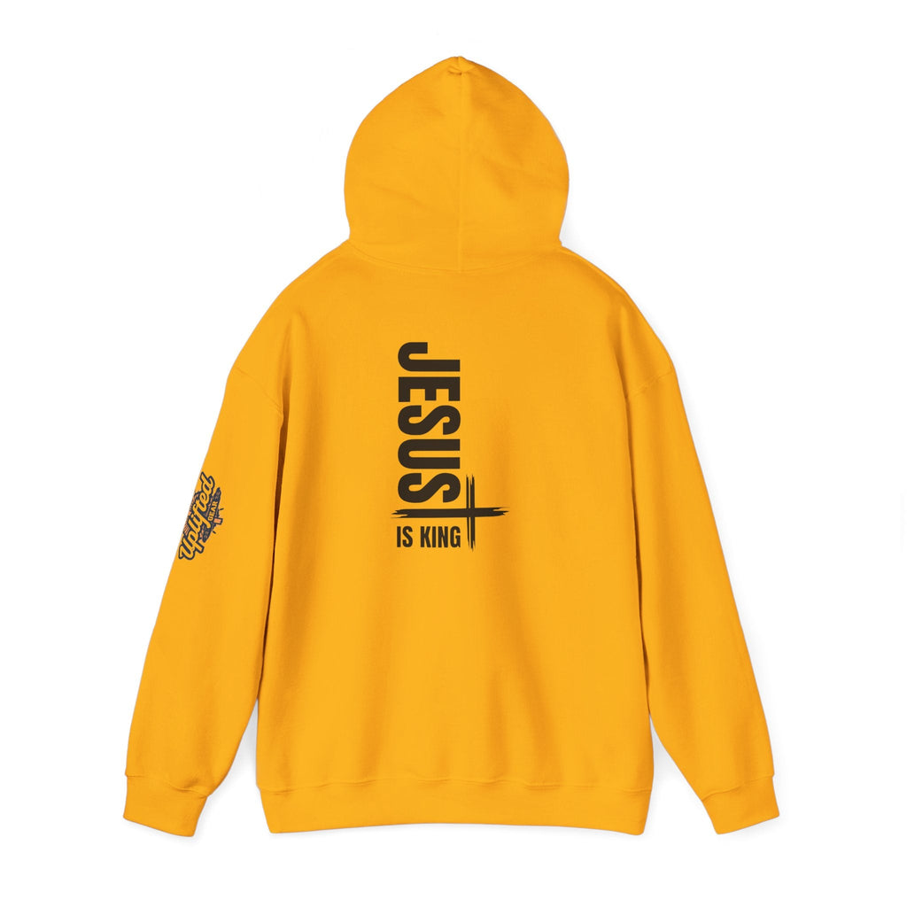 Jesus Is King Hoodie | Modern Typographic Cross Christian Hoodie Printify