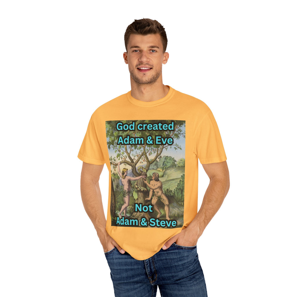 God Created Adam and Eve T-Shirt – Biblical Truth Christian Tee for Bold Faith Printify