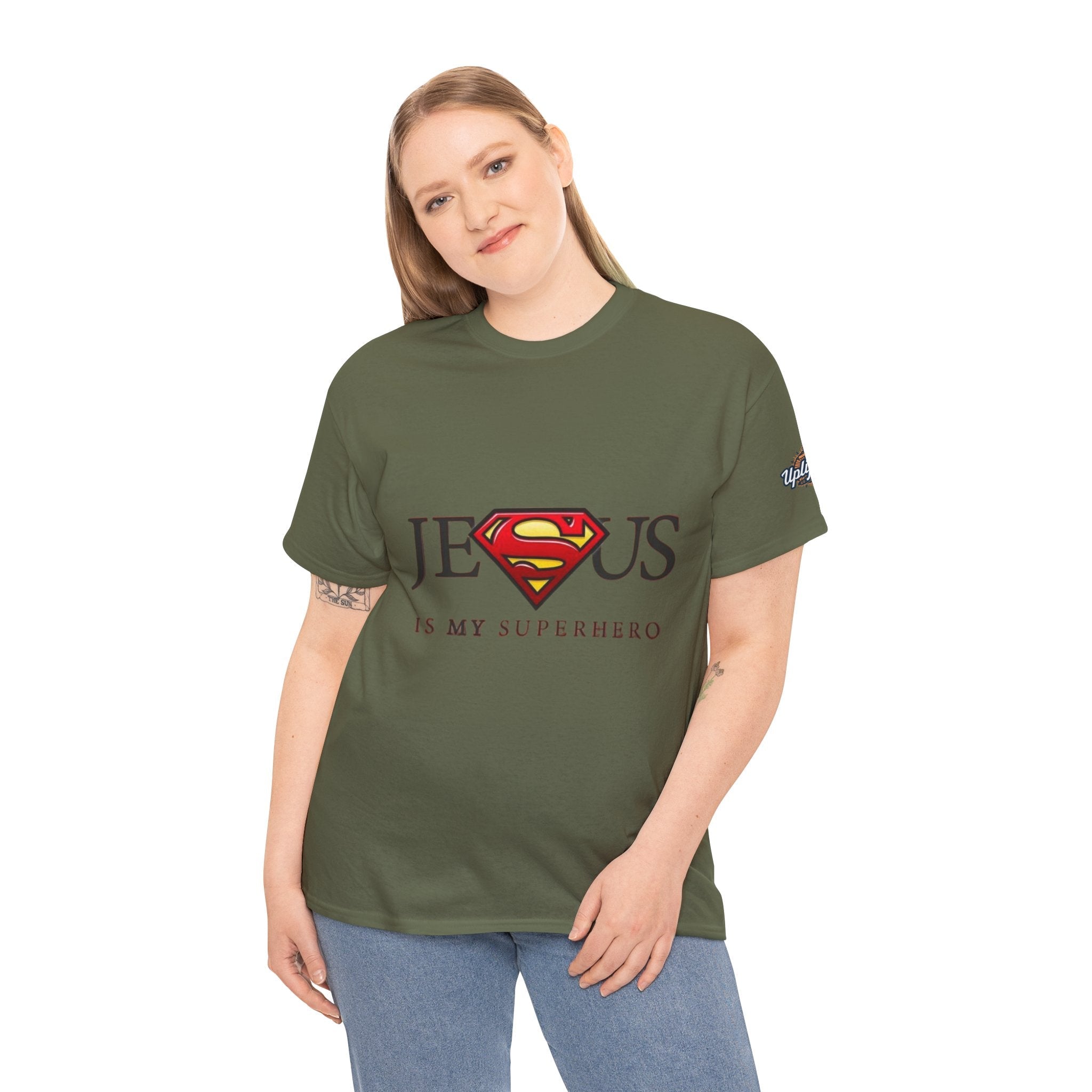 Jesus Is My Superhero T-Shirt — Faith-Based Superman-Inspired Tee Printify