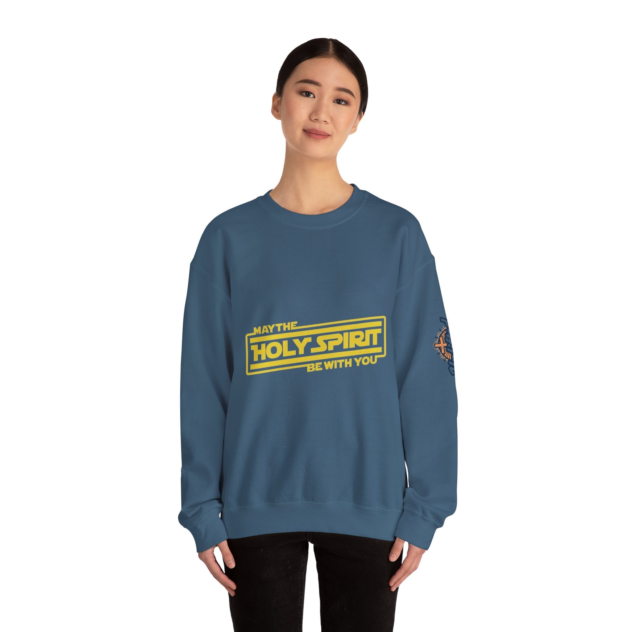 May the Holy Spirit Be With You Sweatshirt - Christian Star Wars Parody Sweatshirt Printify
