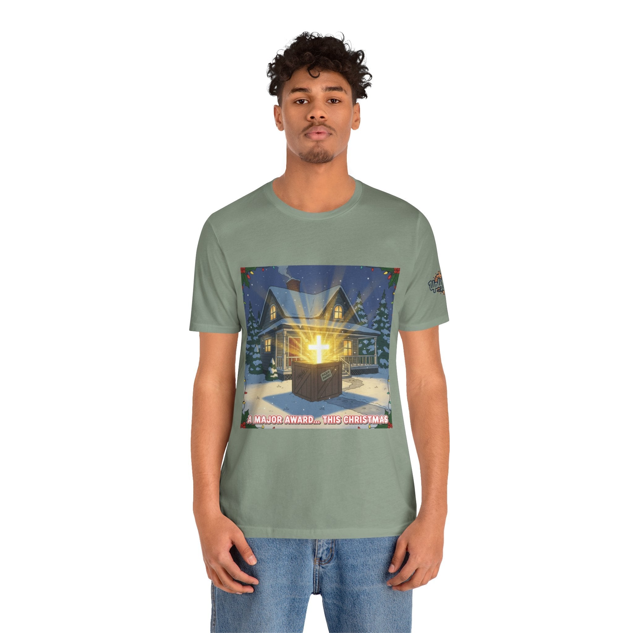 A Major Award This Christmas T-shirt – Fragile Leg Lamp Parody Cross Unboxing Christian T-shirt for Hilarious Faith & Holiday Glow Printify
