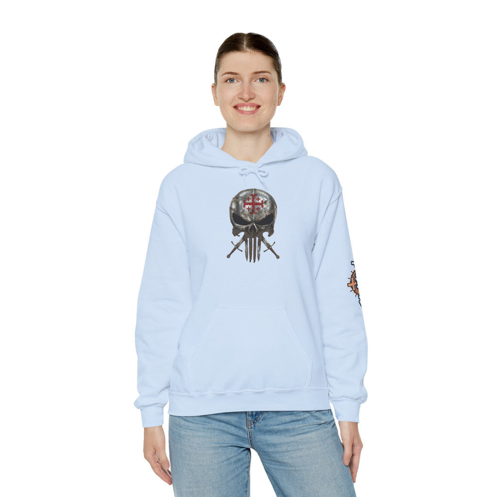 Crusader Knight Christian Skull Hoodie - Warrior Armor of God Hoodie Printify