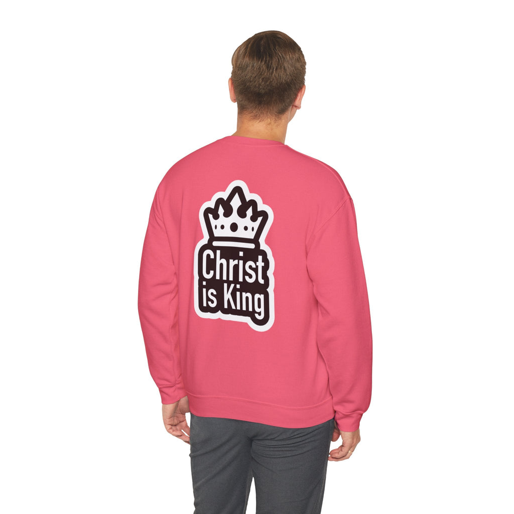 Christ is King Sweatshirt – Bold Crown & Cross Christian Hoodie for Unshakable Faith Printify