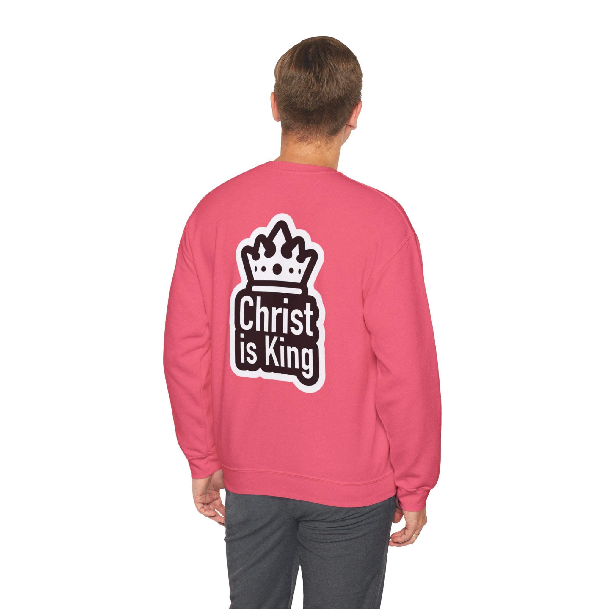 Christ is King Sweatshirt – Bold Crown & Cross Christian Hoodie for Unshakable Faith Printify