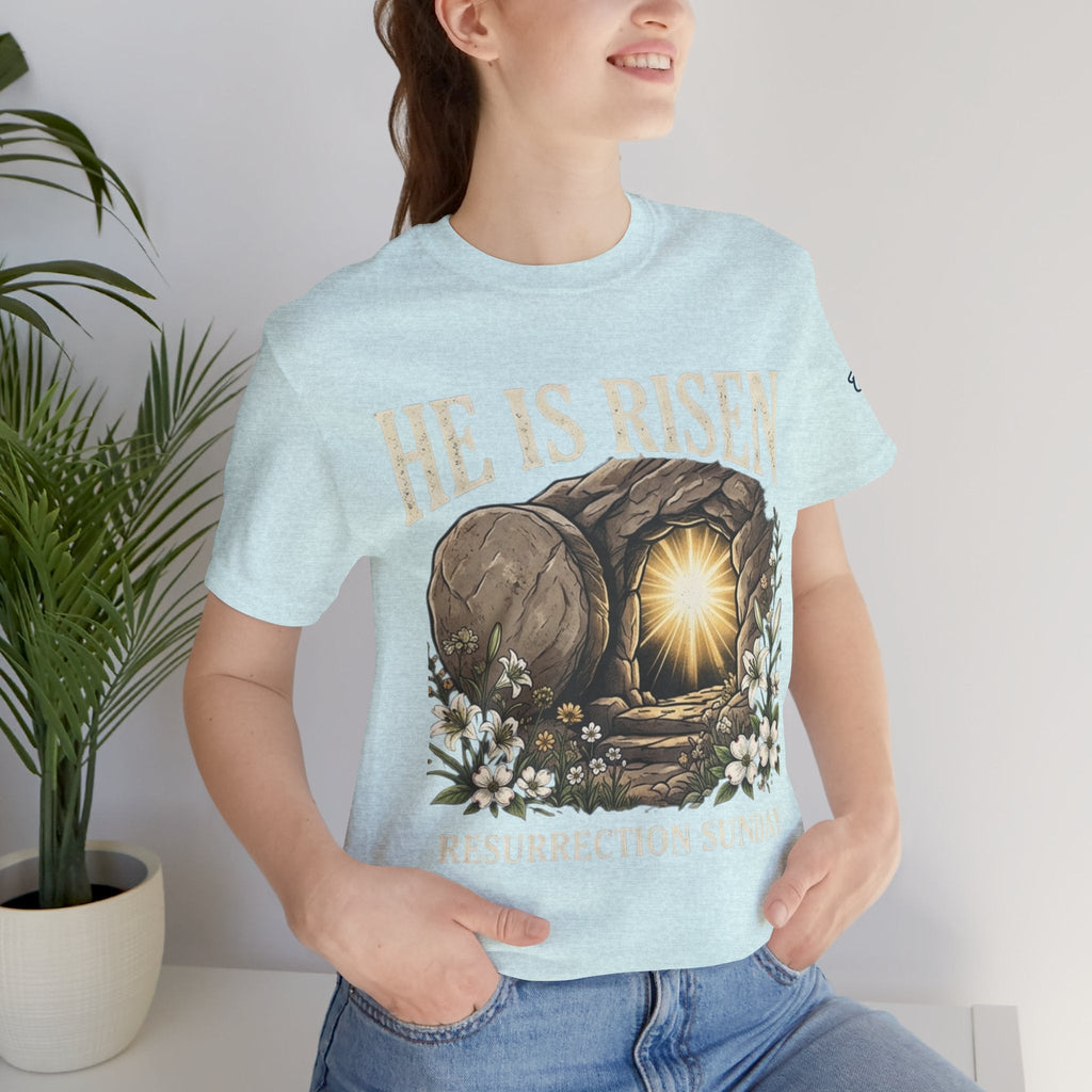 He Is Risen T-Shirt — Jesus Christ Resurrection Easter Tee Printify