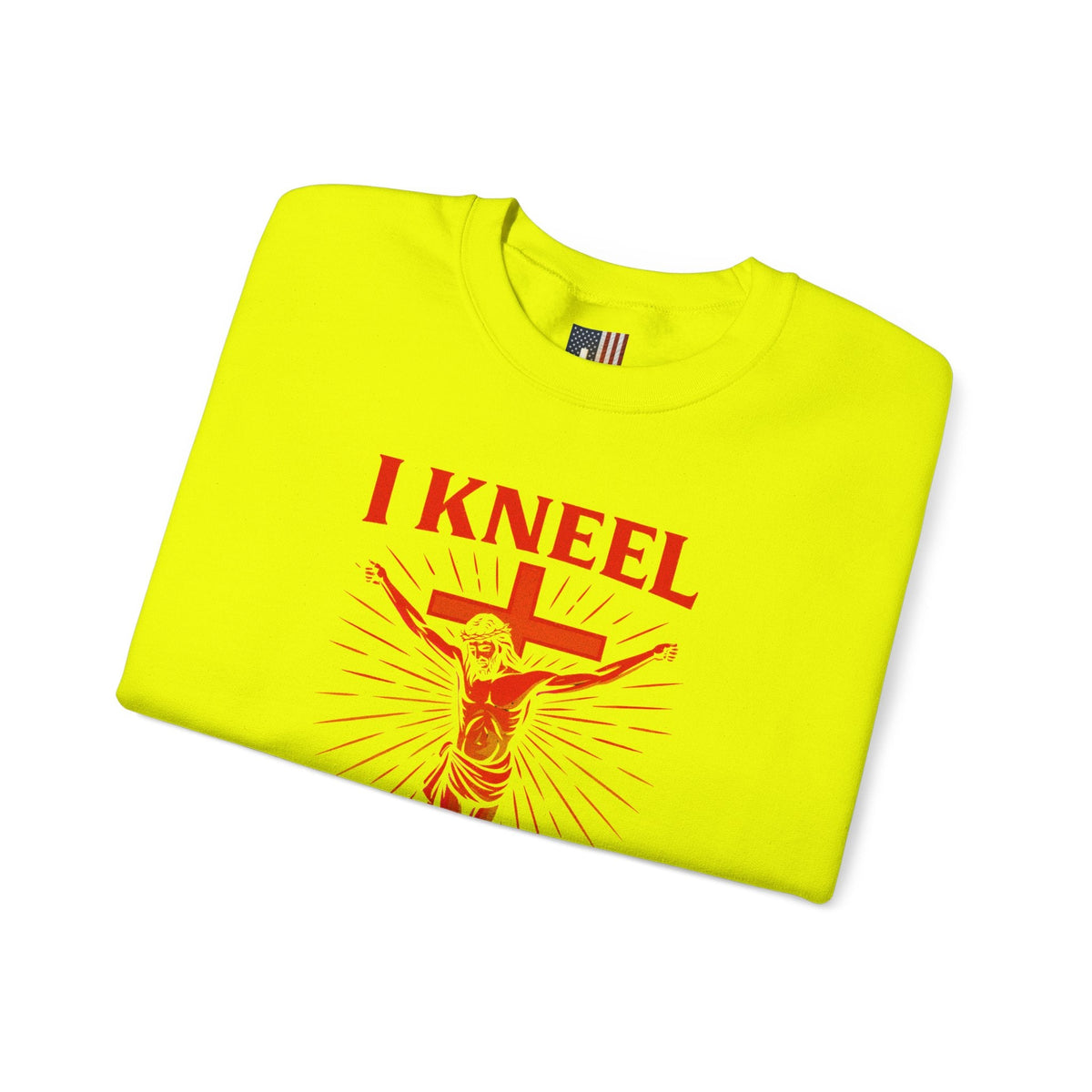 I Kneel to One Man Sweatshirt – Crucifixion Christian Sweatshirt for Unashamed Devotion & Bold Faith Printify