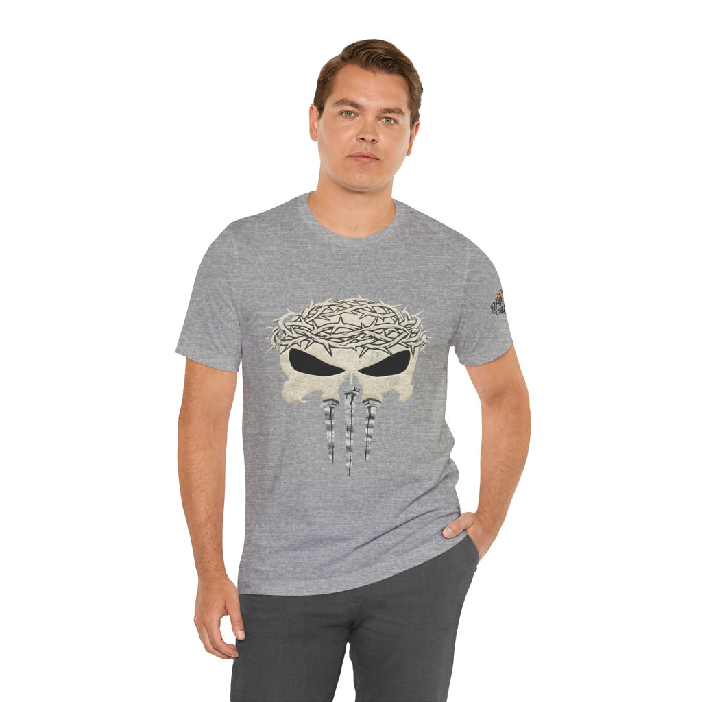 Christian Skull T-shirt - Crown of Thorns & Nails - Warrior Faith T-shirt Printify