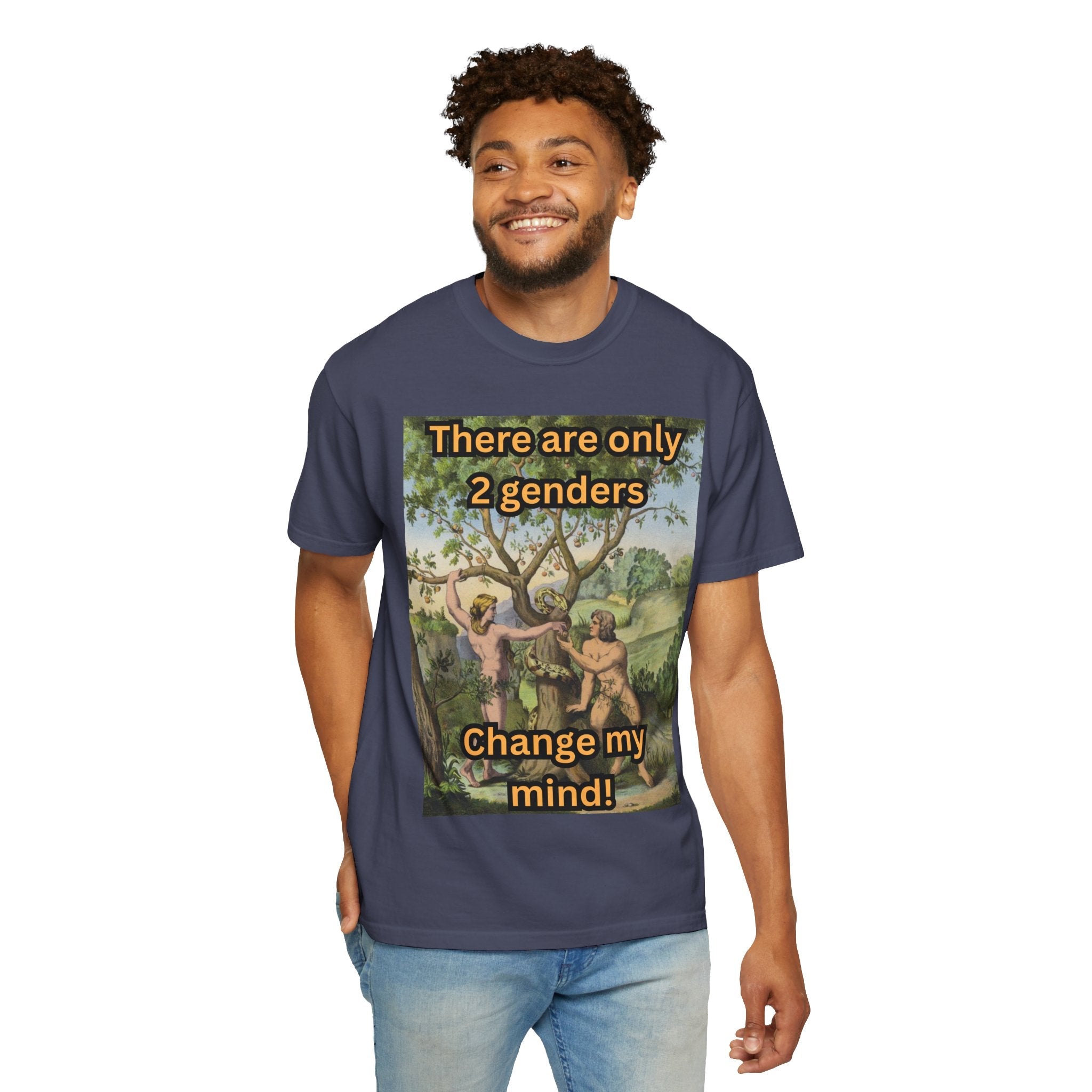 There Are Only 2 Genders T-Shirt – Adam & Eve Cross Christian Tee for Bold Faith Printify