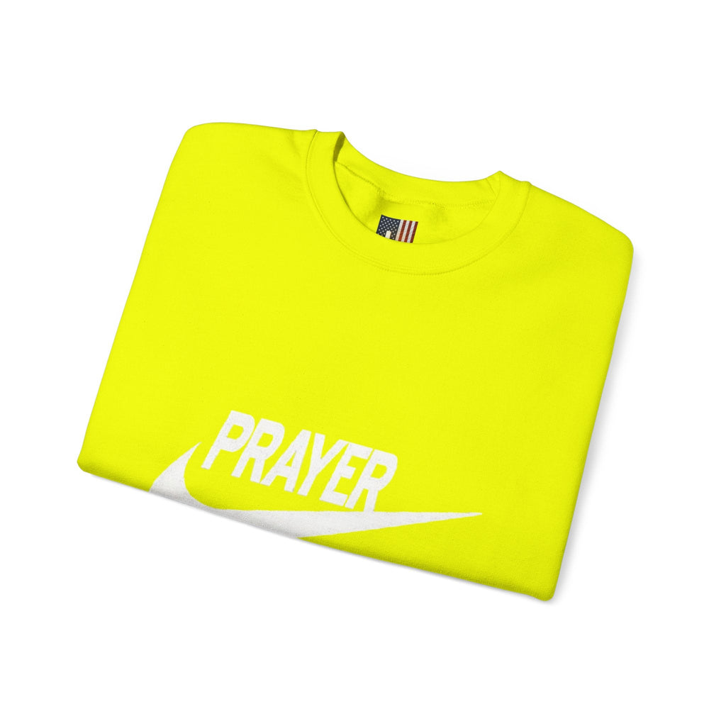 Prayer Just Do It Sweatshirt - Funny Christian Nike Parody Sweatshirt - Faith Gear Printify