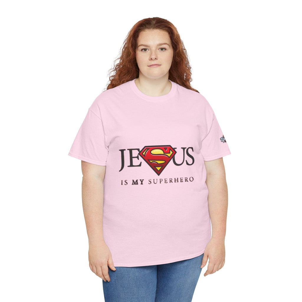 Jesus Is My Superhero T-Shirt — Faith-Based Superman-Inspired Tee Printify