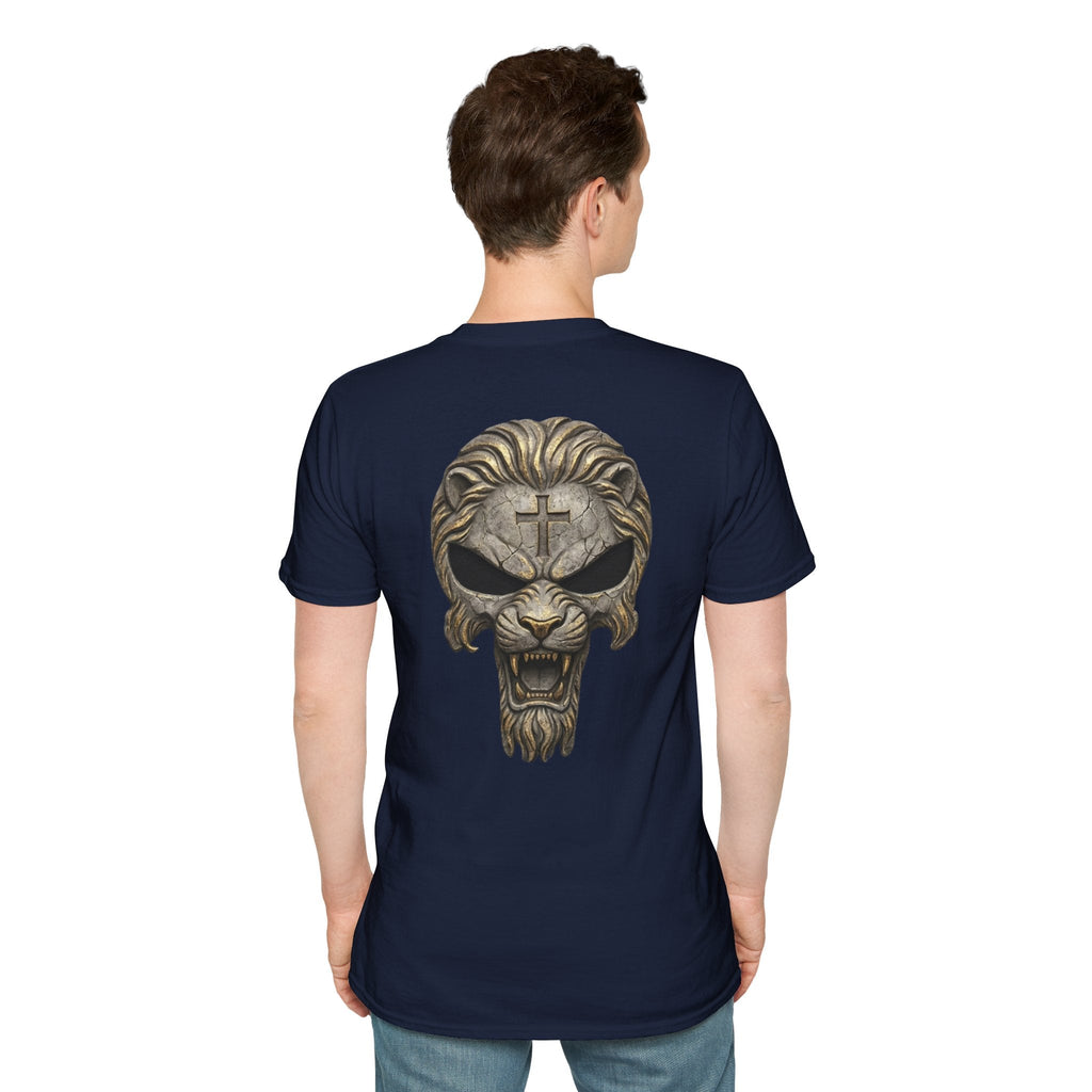 Lion of Judah Skull Christian T-shirt - Warrior Faith Cross T-shirt Printify