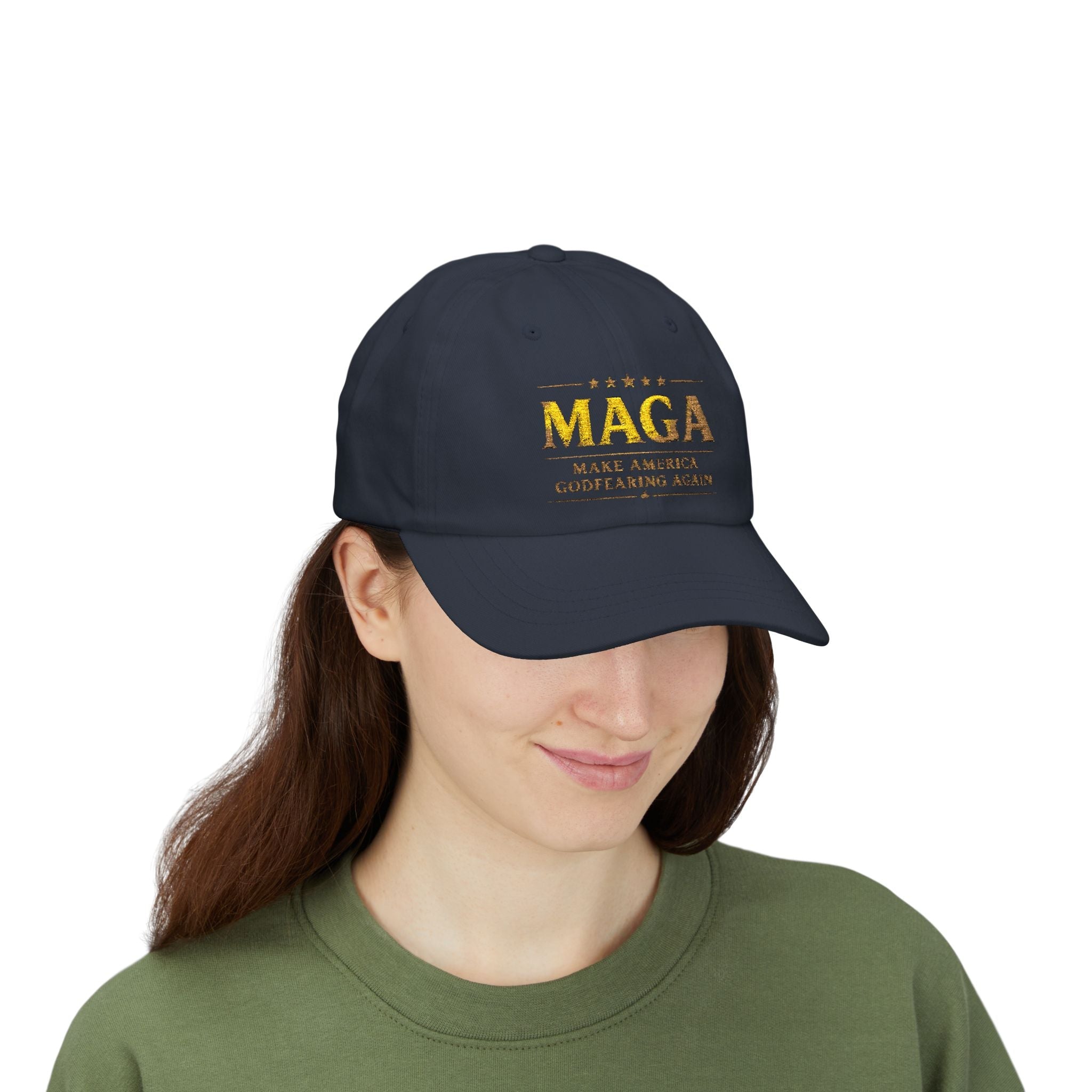Dad Cap — "MAGA: Make America Godfearing Again" Embroidered Hat Printify