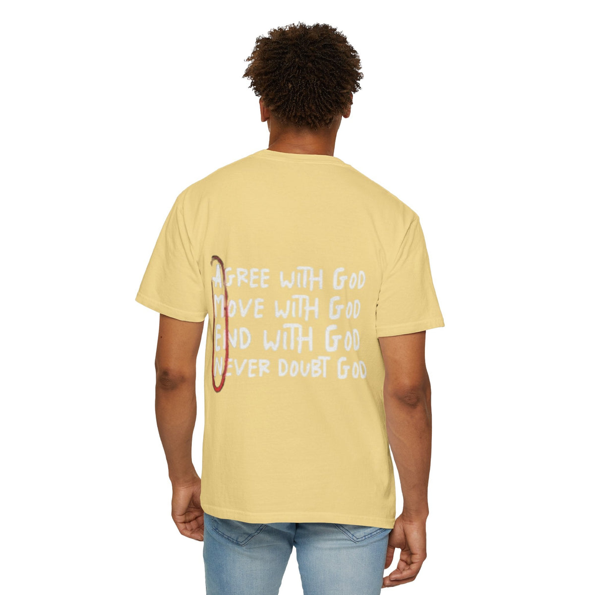 AMEN Acronym T-Shirt – Always Agree with God Move with God End with God Never Doubt God Christian Tee for Unwavering Faith Printify