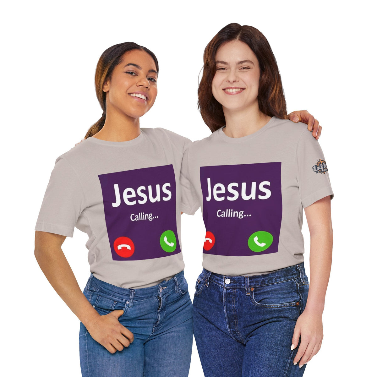 Jesus Calling T-shirt – Funny Cell Phone Screen Christian T-shirt for Divine Connection & Faith Humor Printify