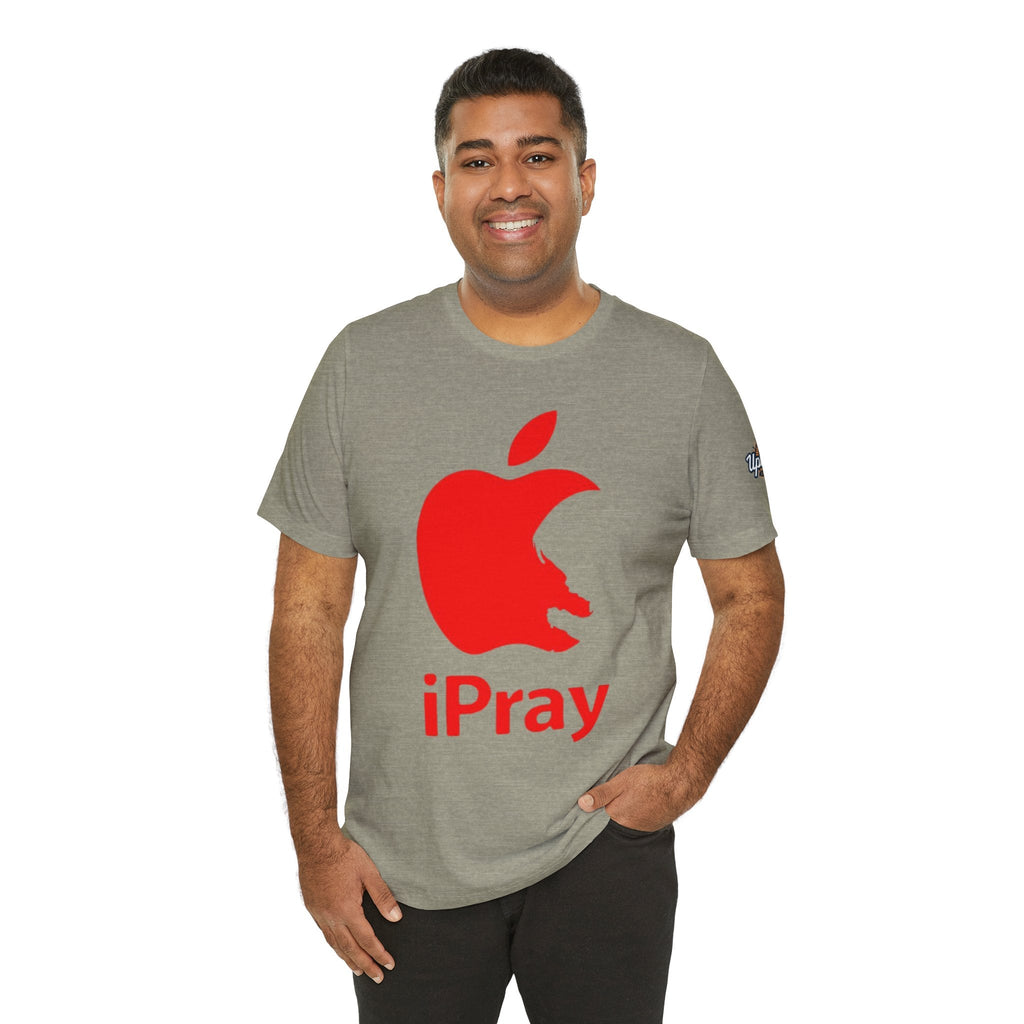 iPray Red Apple Christian T-Shirt — Faith Graphic Tee Printify