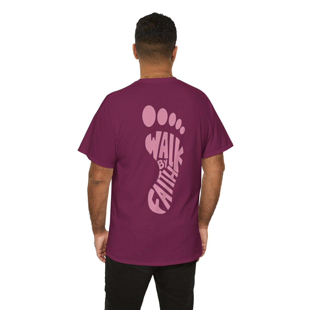 Walk By Faith Footprint T-Shirt Printify