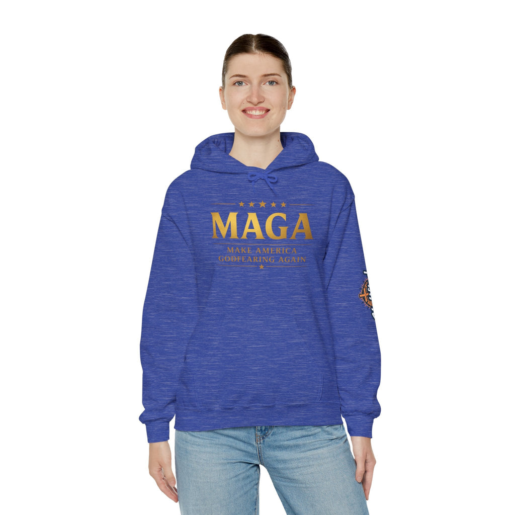 Hoodie - MAGA "Make America Godfearing Again" Political Graphic Hoodie Printify
