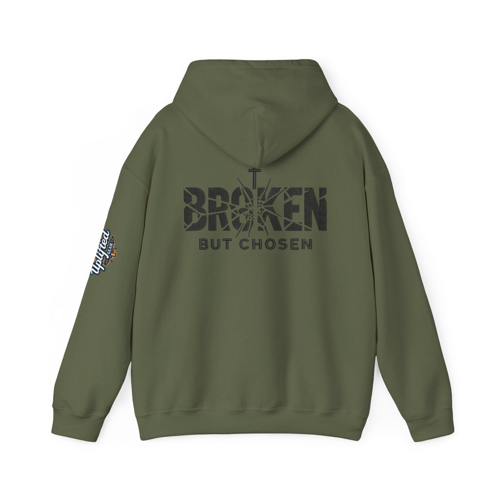 Broken But Chosen Hoodie — Christian Faith Graphic Sweatshirt Printify