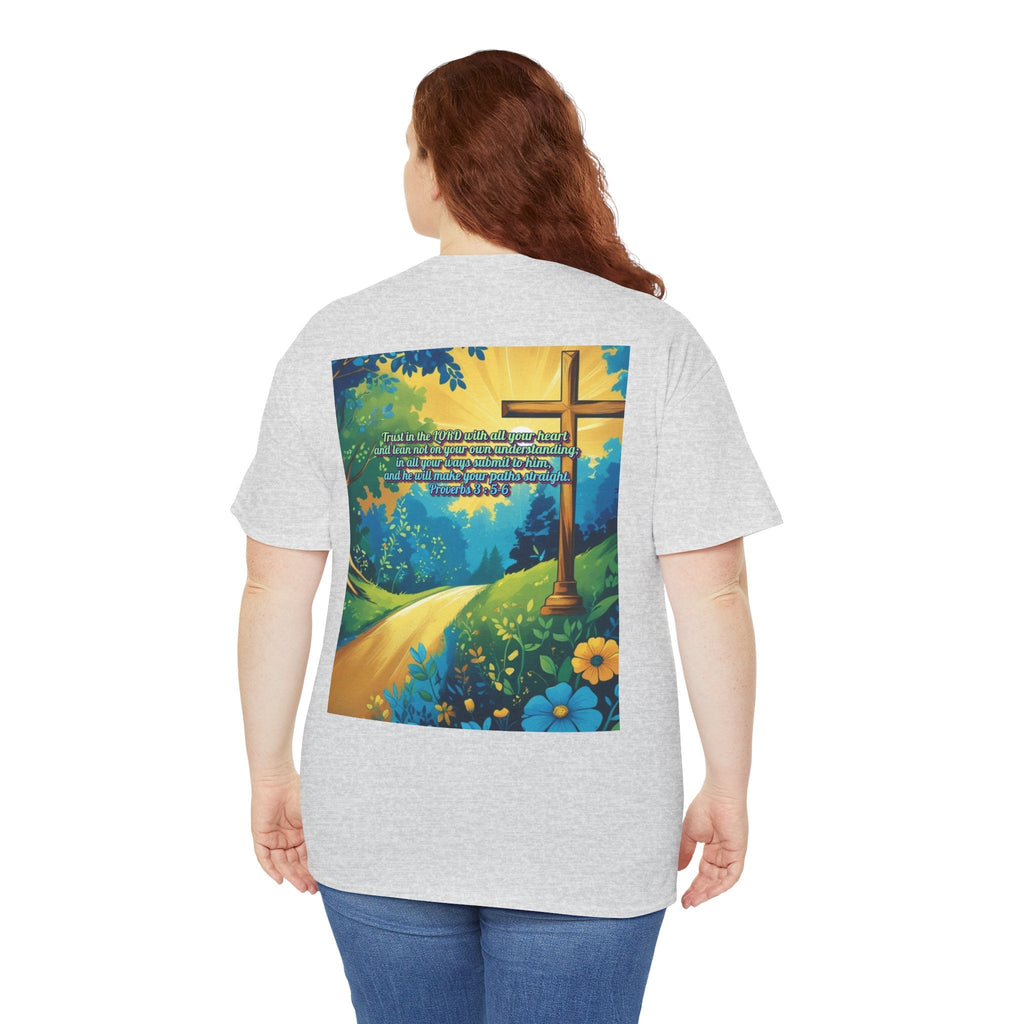 Trust in The Lord Proverbs 3:5-6 Biblical Design Unisex Heavy Cotton Tee Printify