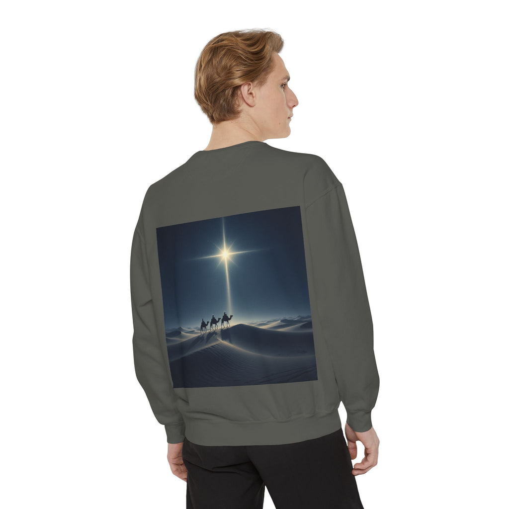 3 Wise Men Sweatshirt – Magi Camels Nativity Journey Christian Christmas Sweatshirt for Epiphany Faith & Holy Night Printify