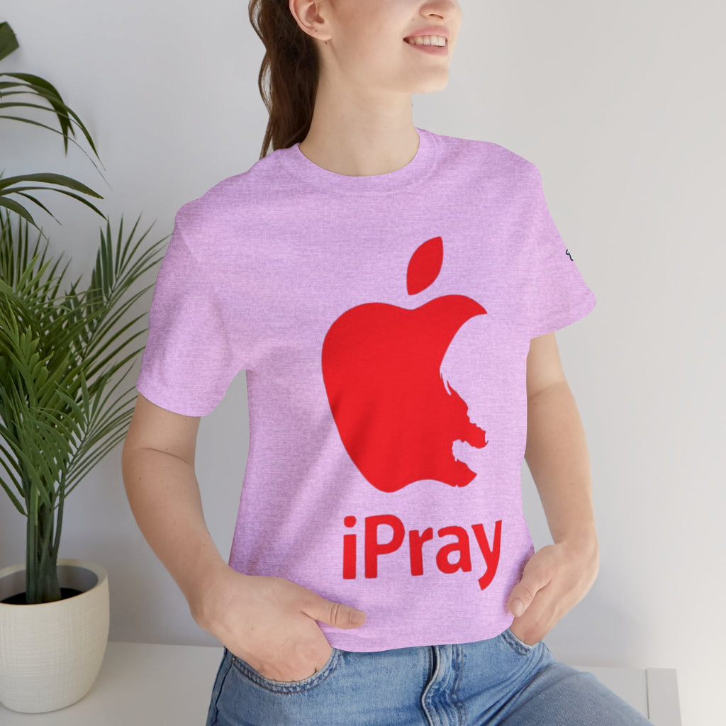 iPray Red Apple Christian T-Shirt — Faith Graphic Tee Printify