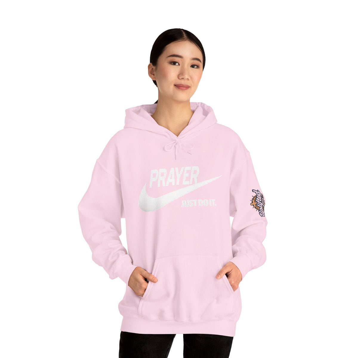 Prayer Just Do It Hoodie - Funny Christian Nike Parody Hoodie - Faith Gear Printify