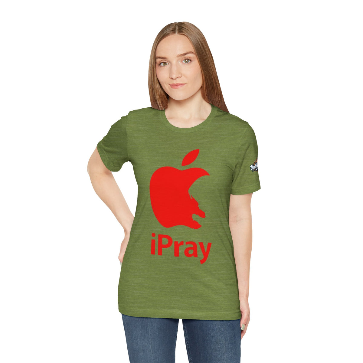 iPray Red Apple Christian T-Shirt — Faith Graphic Tee Printify